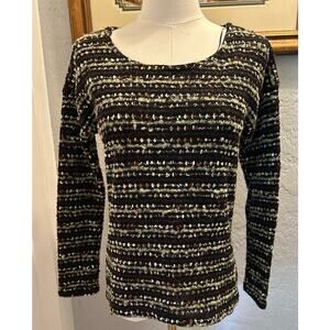 VTG Sweater L Multicolor Popcorn Retro Goth Preppy USA Y2K Havana Mixed Textile